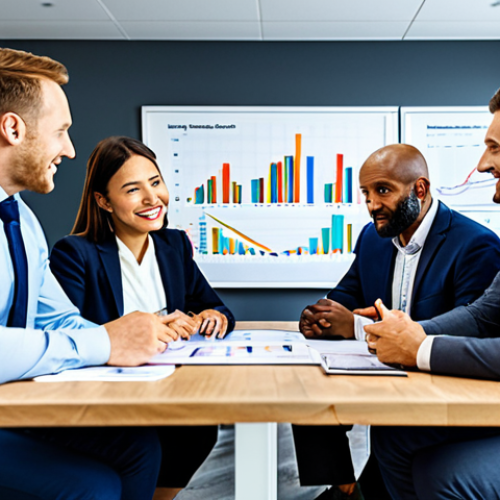 Ethical Investing**

"A diverse group of fully clothed investors, appropriate attire, collaborating around a table covered with financial charts and graphs, discussing sustainable business practices, modern office setting, bright and professional atmosphere, safe for work, perfect anatomy, correct proportions, natural pose, family-friendly, professional photography, high quality."

**