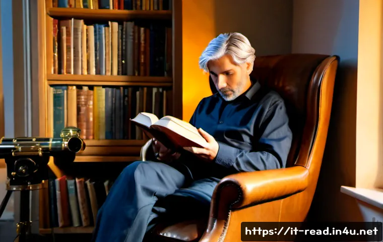 SF 명작 소설 리스트 - Photorealistic cinematic still life of a curated science fiction classics reading corner in an elega...
